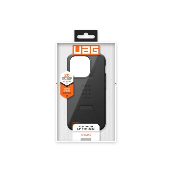 iPhone 15 Pro Case - UAG Civilian MagSafe Cover - Black - Image 4