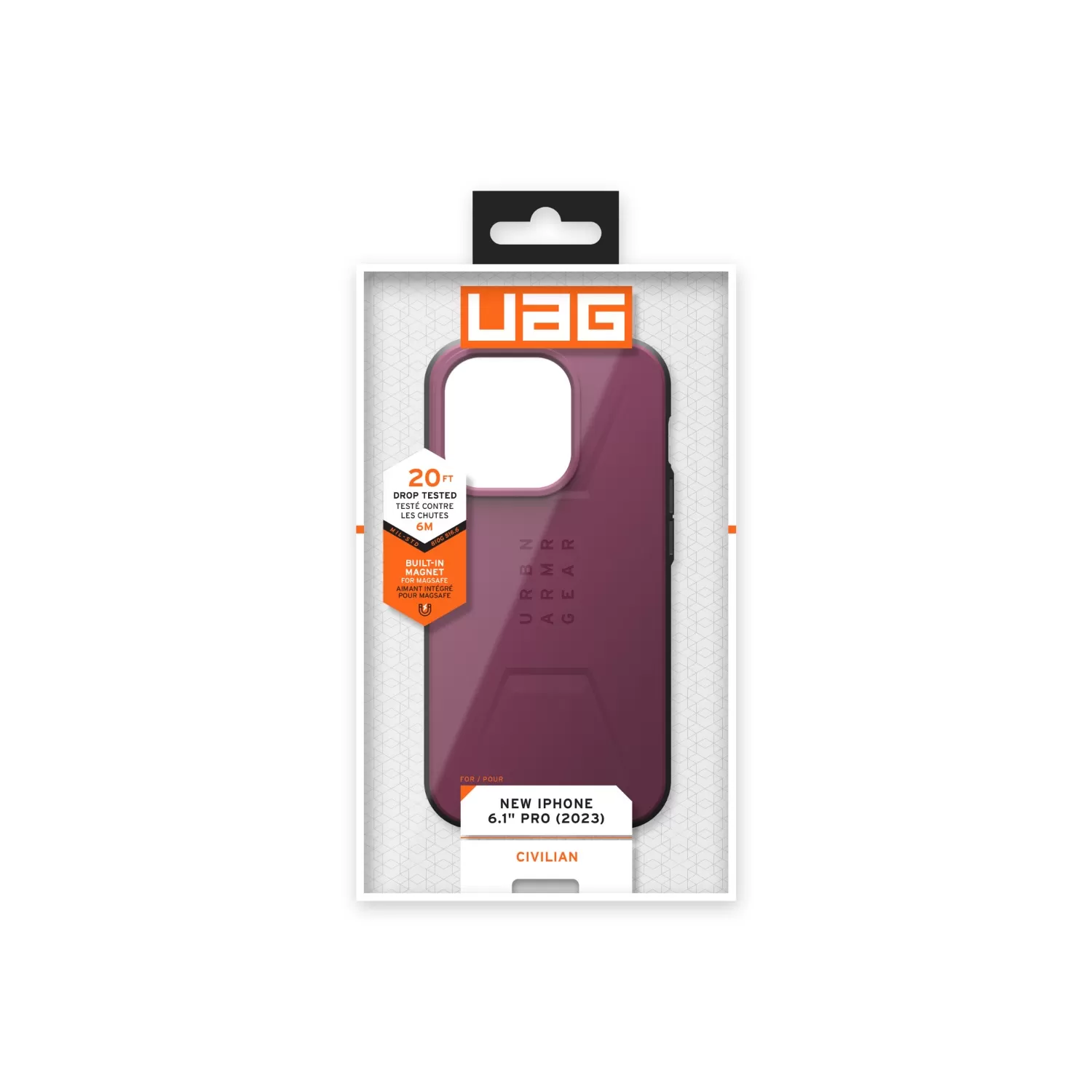Apple iPhone 15 Pro UAG Civilian MagSafe Case – Bordeaux - Image 4