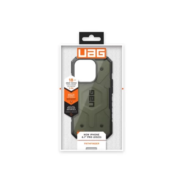 iPhone 15 Pro Case - UAG Pathfinder MagSafe Cover - Olive Drab - Image 4