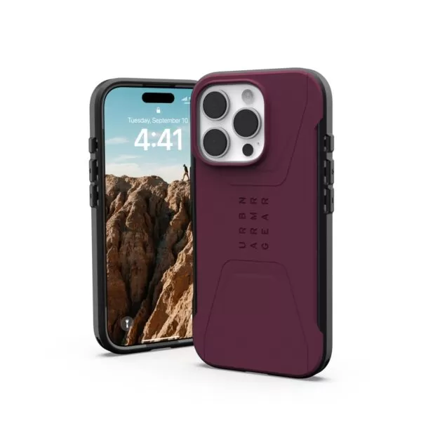 iPhone 16 Pro Case - UAG Civilian MagSafe Cover - Bordeaux