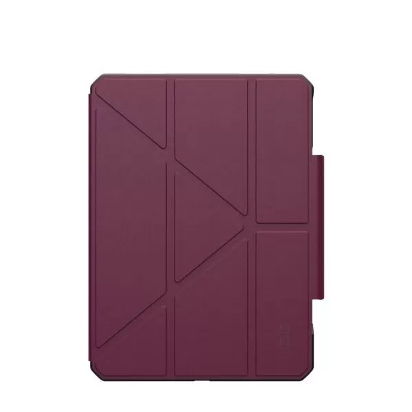 Bordeaux UAG Essential Armor Cover securely closed, highlighting the magnetic closure feature.