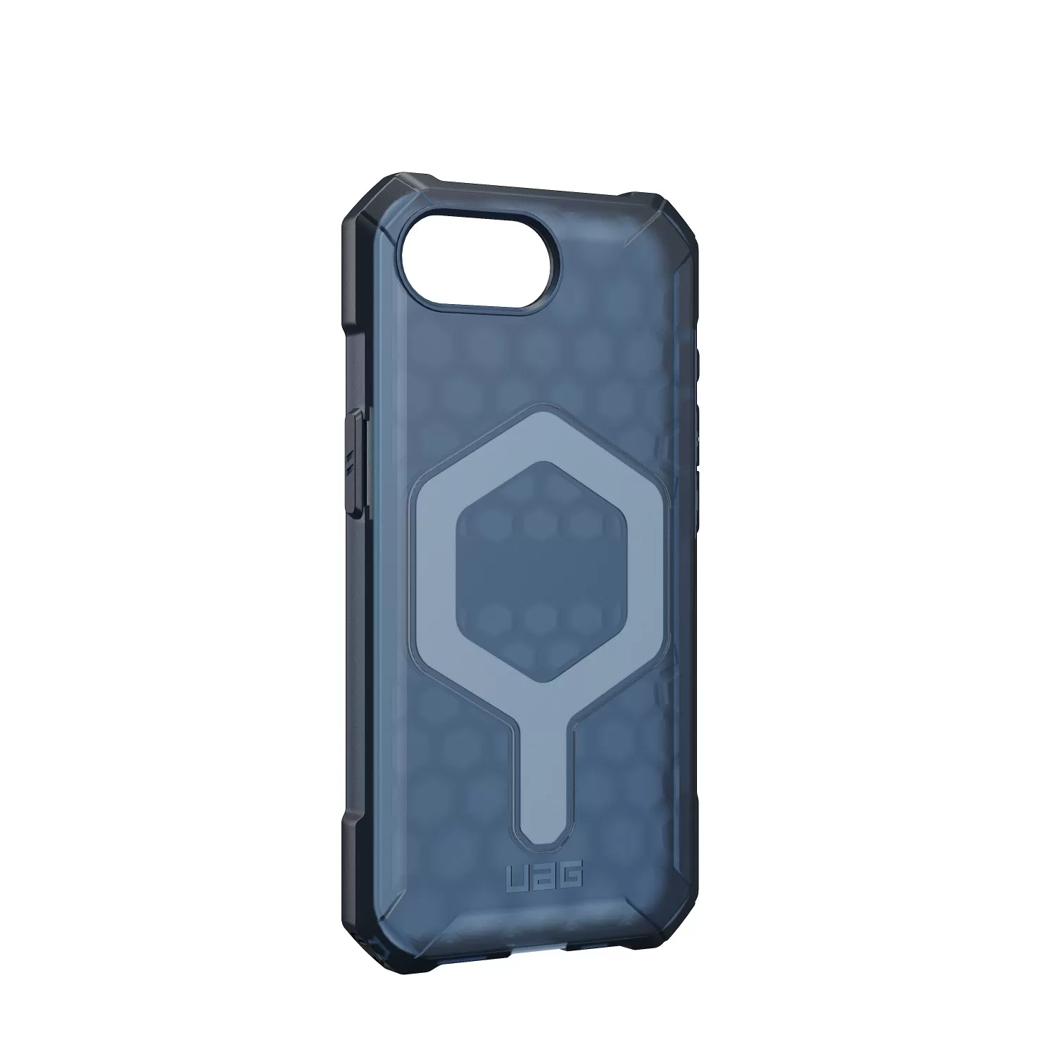 Rear of the UAG Cloud Blue cover for Apple iPhone 16e with MagSafe ring and sleek finish