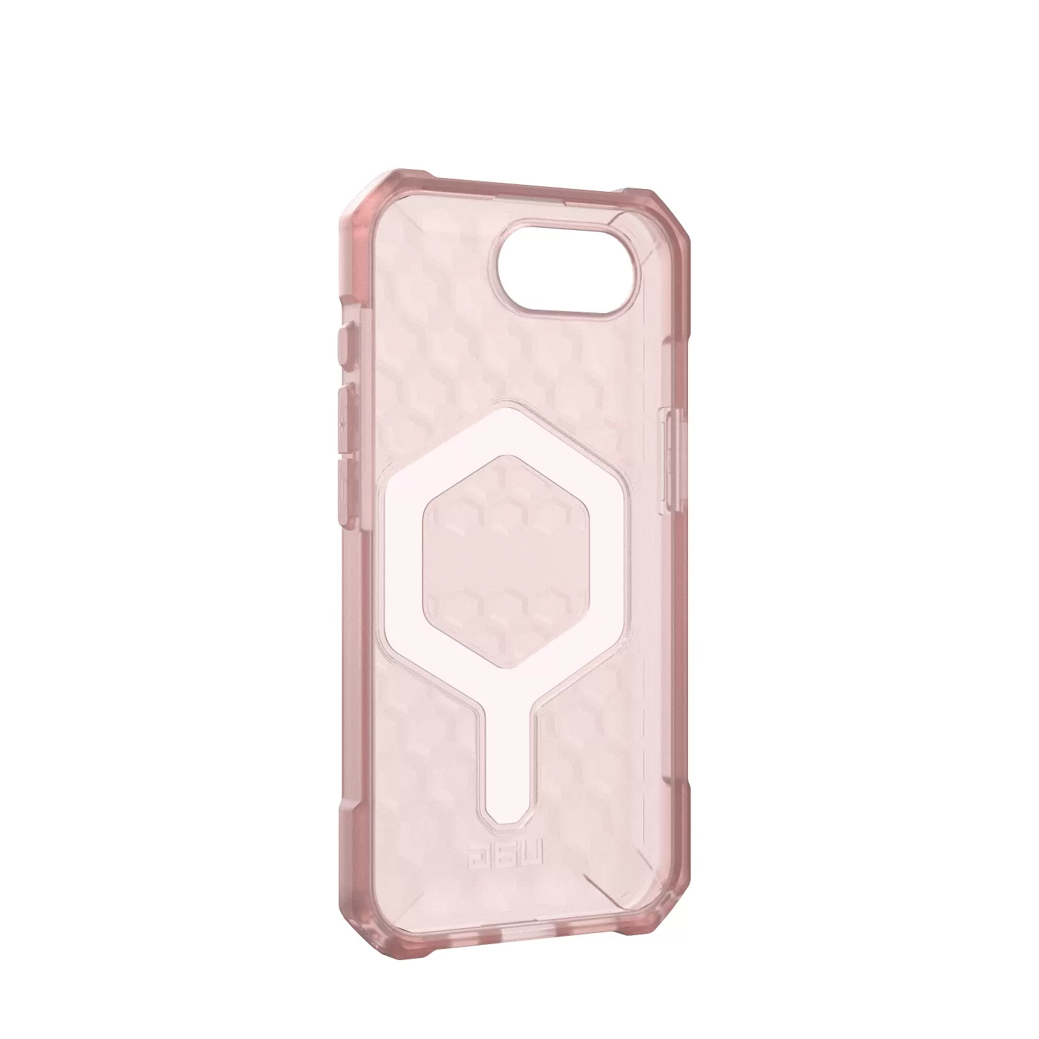 Front view of the UAG Essential Armor MagSafe case for iPhone 16e in soft rose color