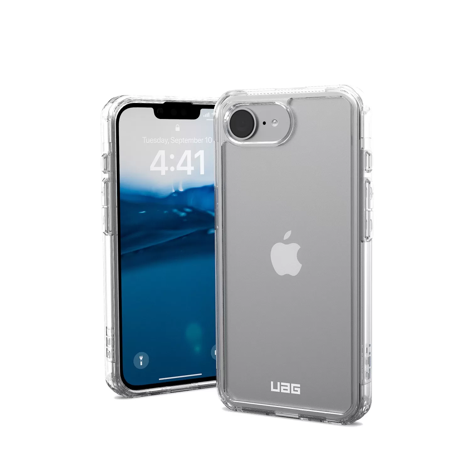 Featherlight Ice Plyo case by UAG designed for iPhone 16e with enhanced drop-tested durability