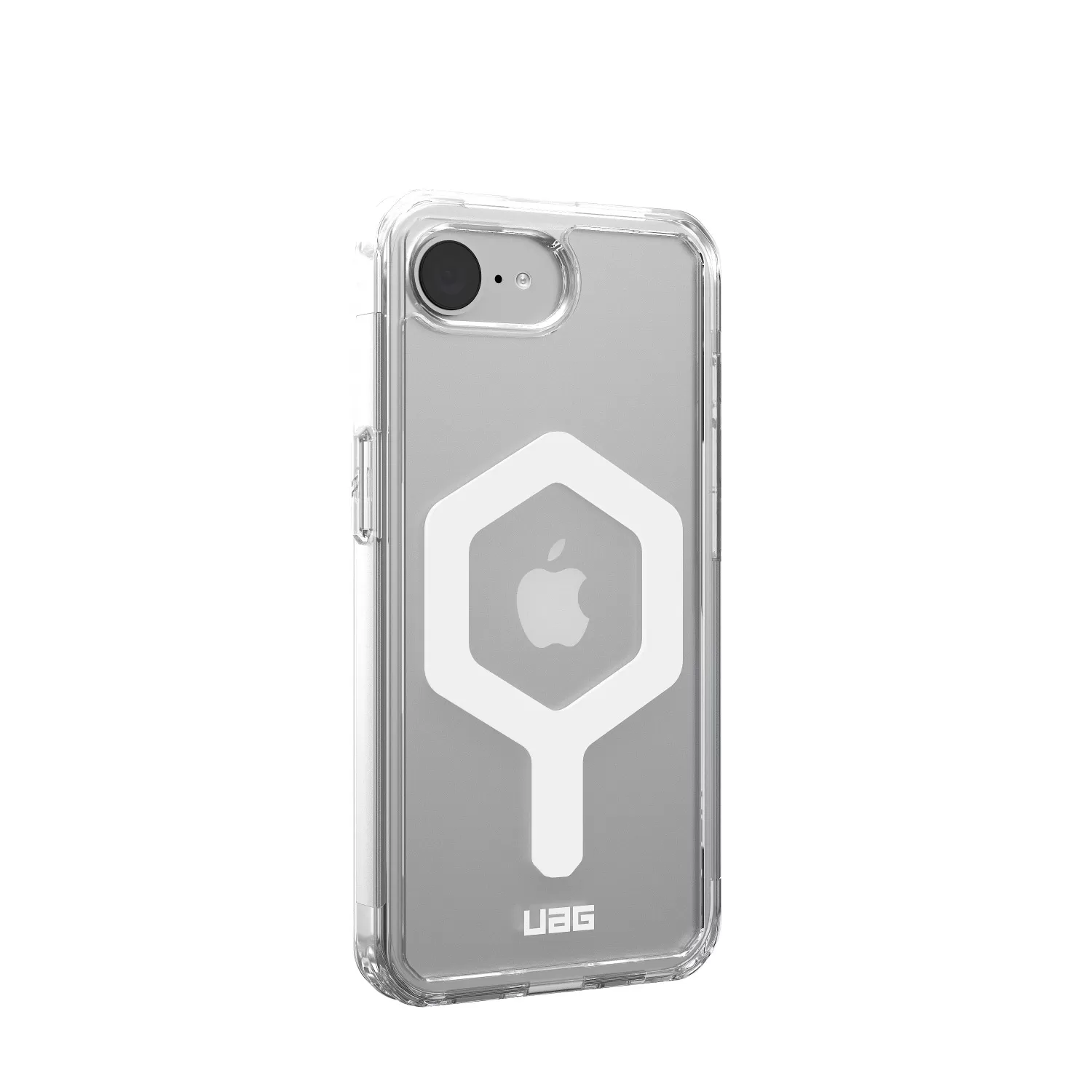 Crystal-clear design of the UAG Plyo Ice case with built-in MagSafe support for iPhone 16e