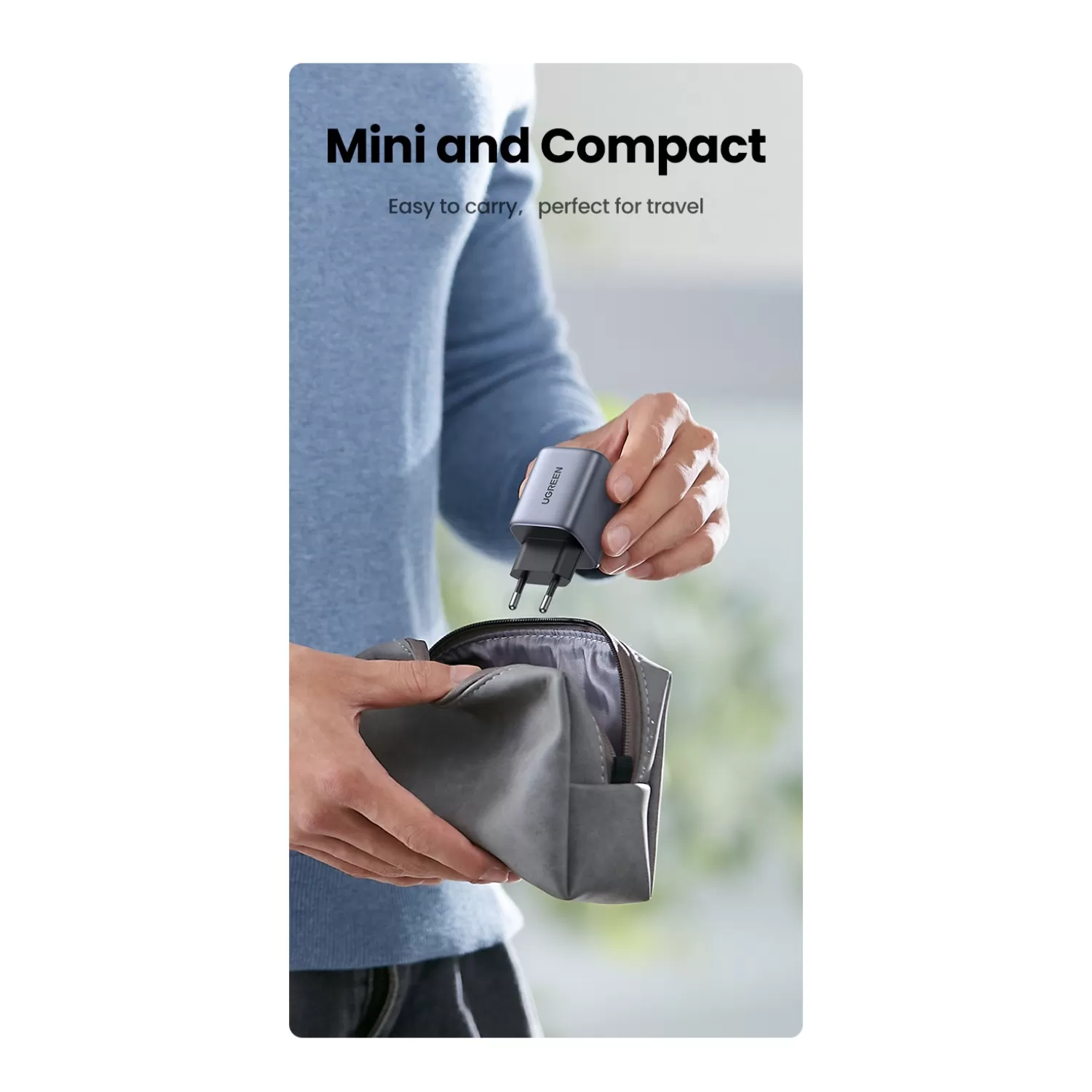 35W UGREEN PD Wall Charger – Nexode 2-Port Grey/Black - Image 11