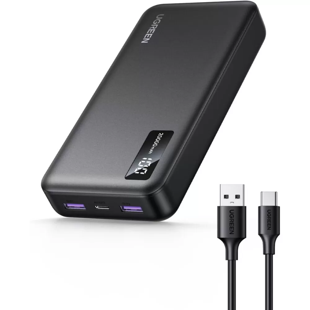 20W Power Bank 20000mAh - UGREEN PD Fast Charger - Black