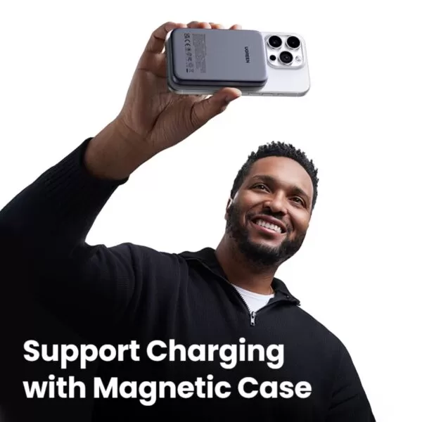 UGREEN Wireless Power Bank 10000mAh - Nexode 20W Magnetic - Grey - Image 4