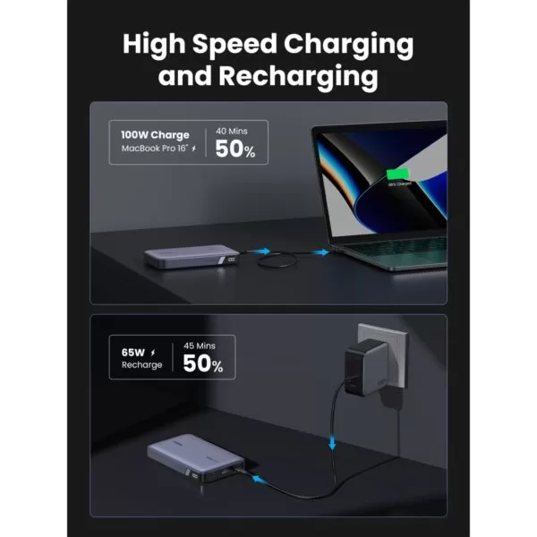 UGREEN Power Bank 20000mAh - 100W PD Charger - Grey - Image 7
