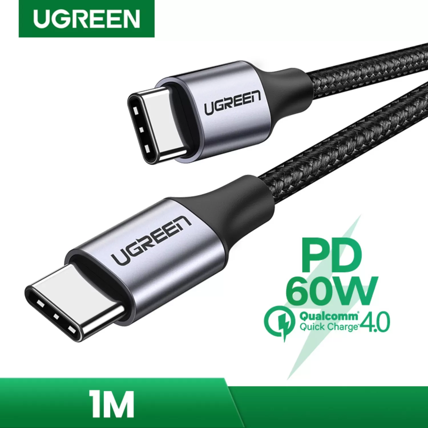 UGREEN 60W Type C To Type C Cable - 1m Black - Image 6