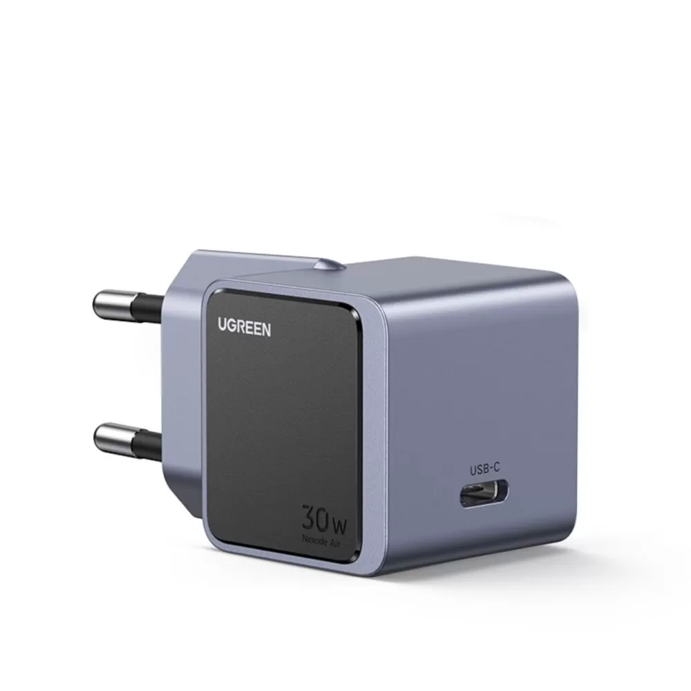 UGREEN Nexode 30W Wall Charger - 1 Port GaN Charger - Grey & Black