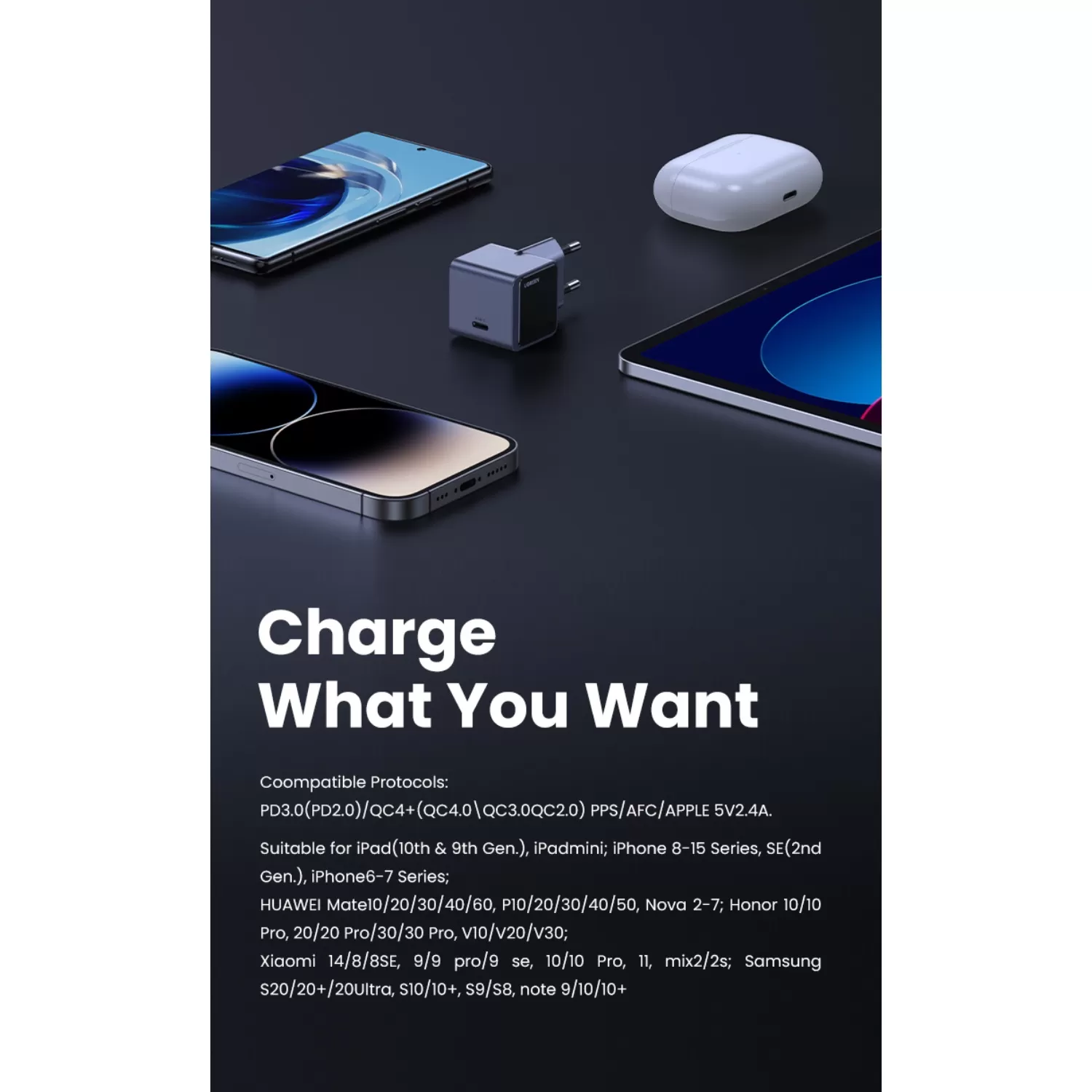 30W UGREEN PD GaN Wall Charger – Nexode 1-Port Grey/Black - Image 11