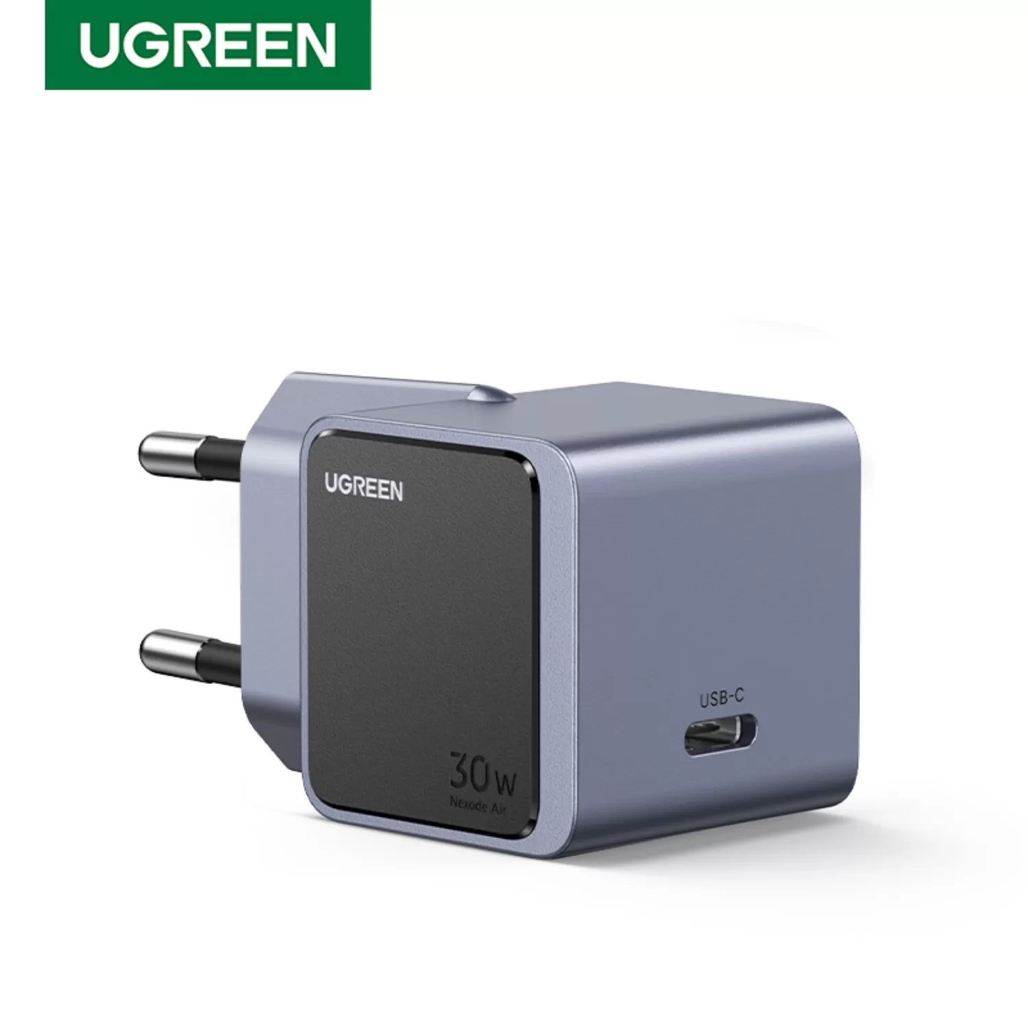 30W UGREEN PD GaN Wall Charger – Nexode 1-Port Grey/Black - Image 2