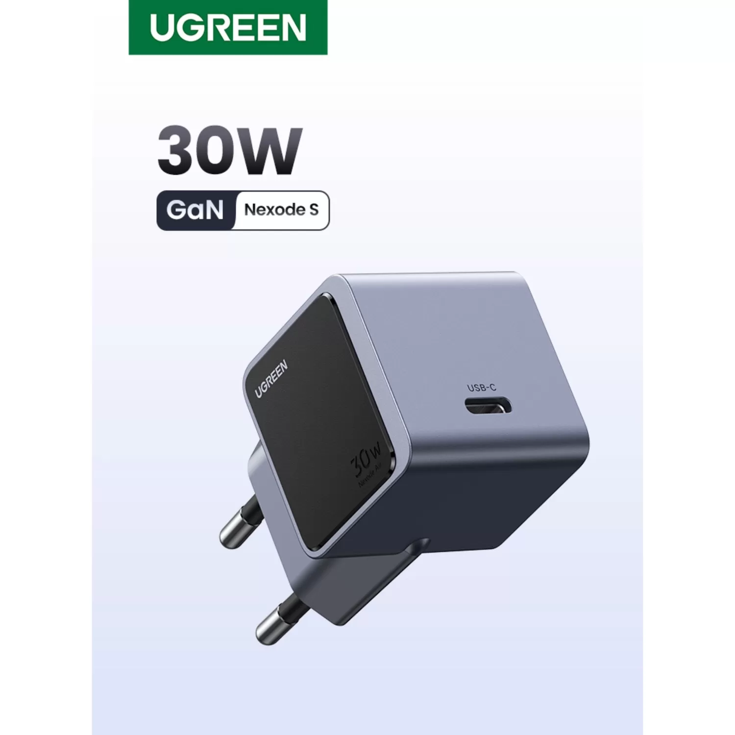 30W UGREEN PD GaN Wall Charger – Nexode 1-Port Grey/Black - Image 4
