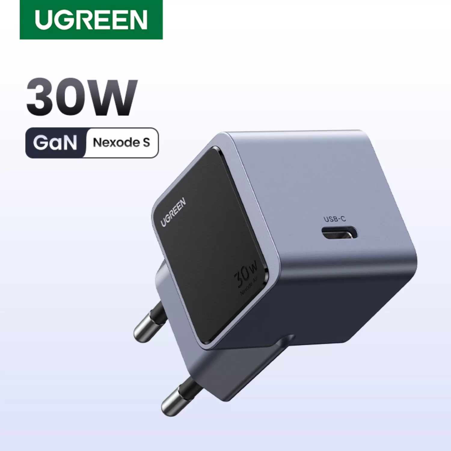 30W UGREEN PD GaN Wall Charger – Nexode 1-Port Grey/Black - Image 5