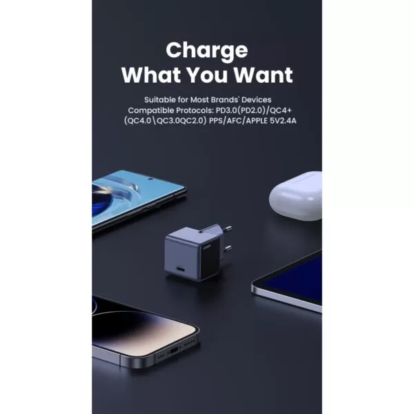 UGREEN Nexode 30W Wall Charger - 1 Port GaN Charger - Grey & Black - Image 9
