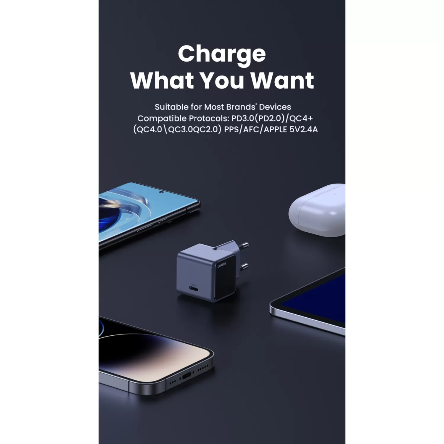 30W UGREEN PD GaN Wall Charger – Nexode 1-Port Grey/Black - Image 9