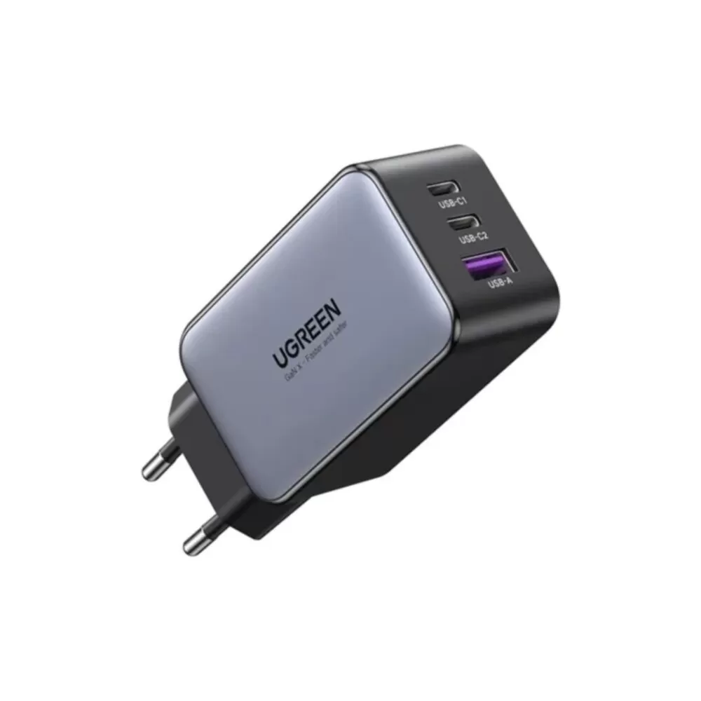 UGREEN Nexode 65W Wall Charger - 3 Port Fast Charger - Grey & Black