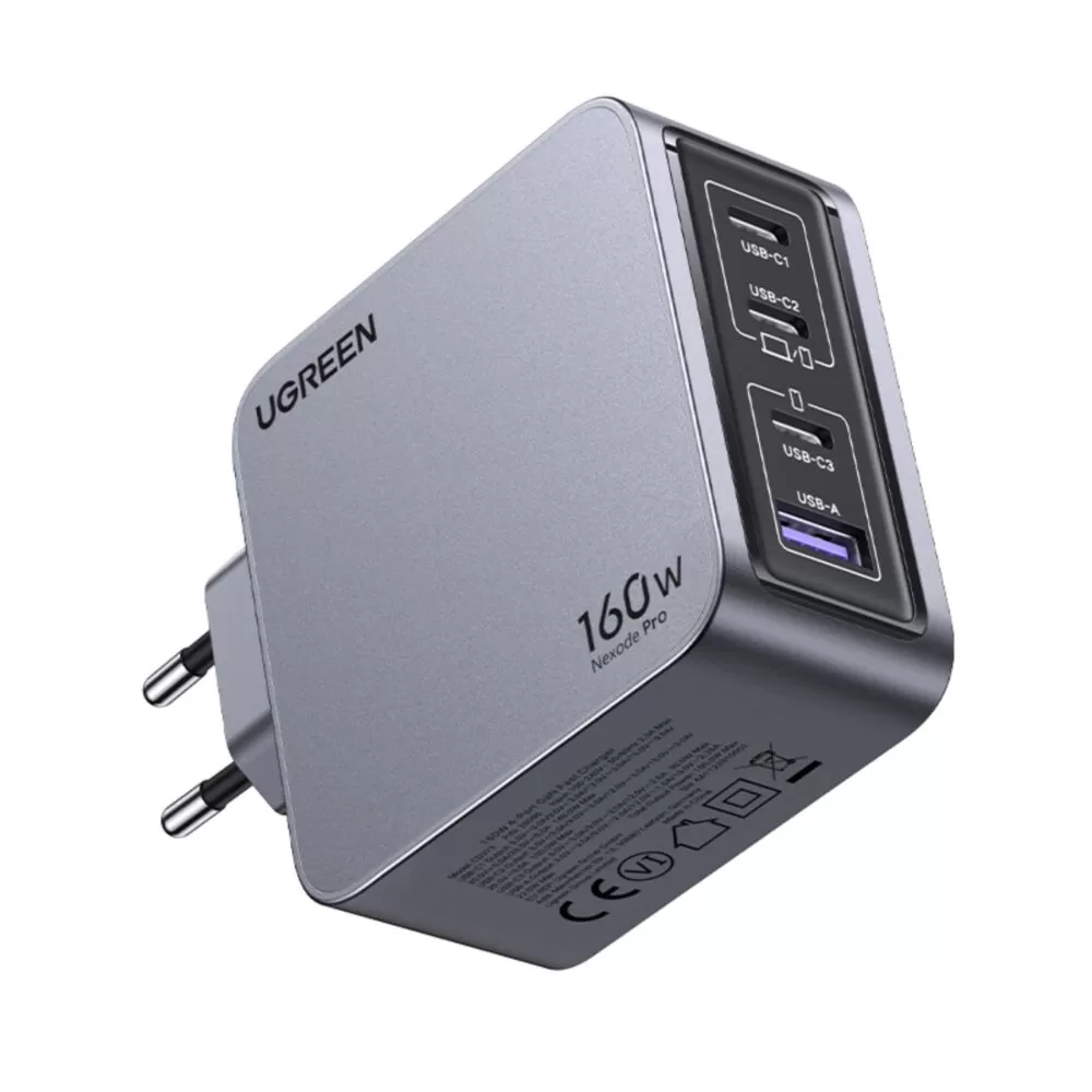 UGREEN Nexode 160W Wall Charger - 4 Port Fast Charger - Grey