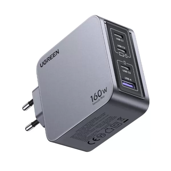 UGREEN Nexode 160W Wall Charger - 4 Port Fast Charger - Grey
