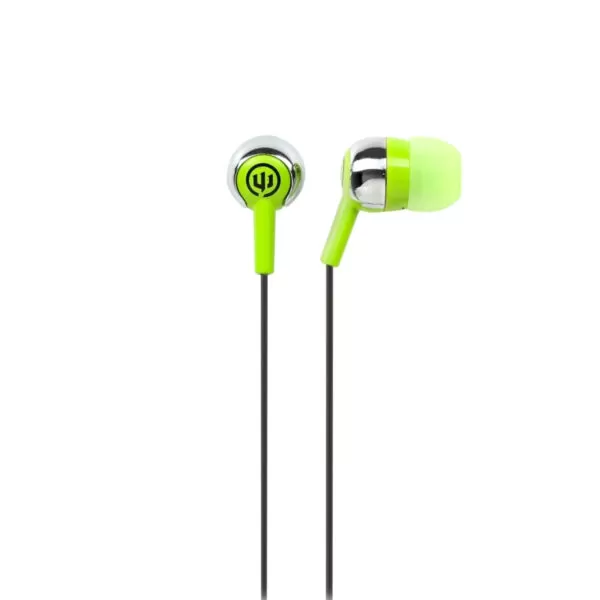 Universal Wicked Audio 3.5mm Aux In Ear Green Silver Earphones