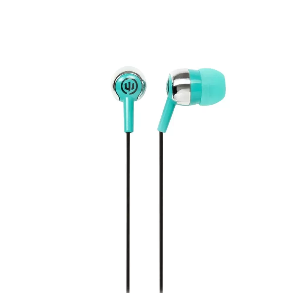 Universal Wicked Audio 3.5mm Aux In Ear Teal Silver Earphones