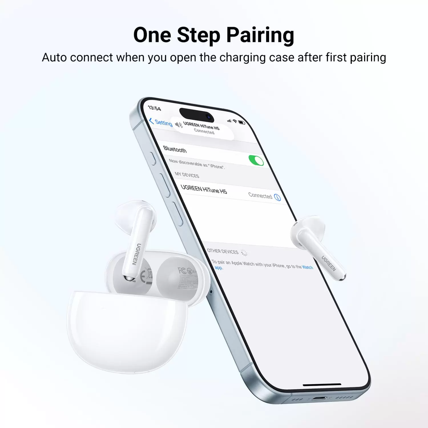 UGREEN HiTune H5 True Wireless ANC Earbuds – White - Image 3