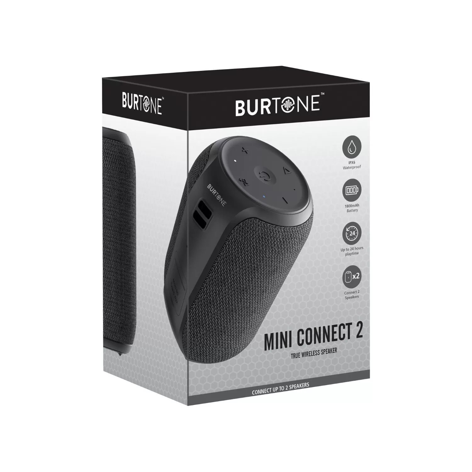 Burtone Mini Connect 2 wireless portable bluetooth speaker Black
