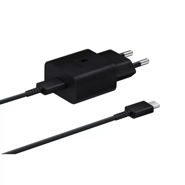 Samsung 1 Meter Black Universal 15W 1 Port PD Fast Charge Wall Charger Cable Combo Type C to Type C