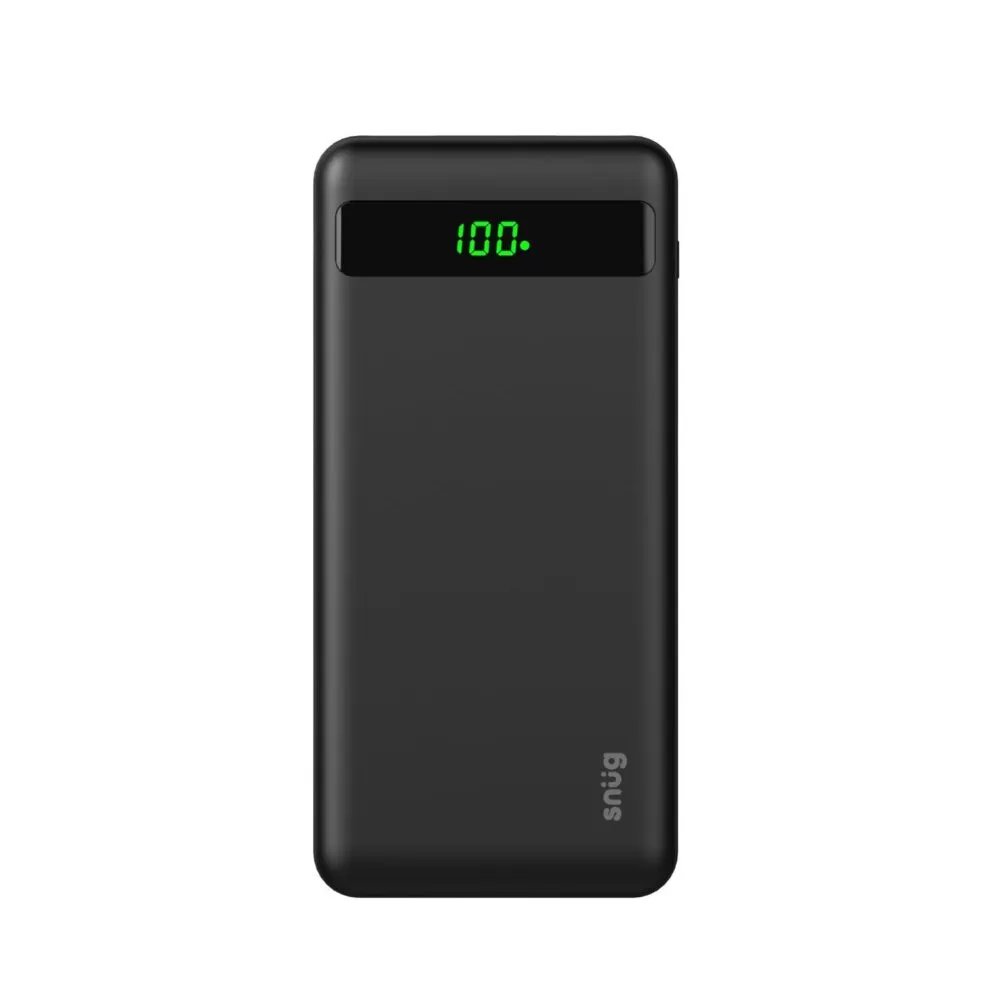 This 18W Premium Snug 10000mAh Power Bank has the capability to fully charge your device up to 4 times (charge availability varies based on device battery size and usage).