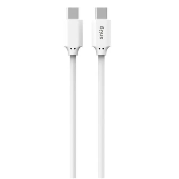 Snug 60W Fast Charge Type C to Type C White 2 Meter Charge and Sync Cable