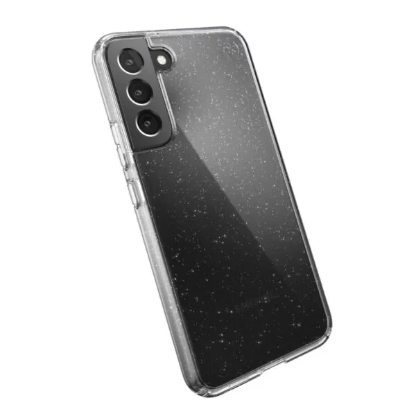 Speck Presidio Perfect Clear Glitter Cell Phone Cover for the Samsung Galaxy S22+ 5G