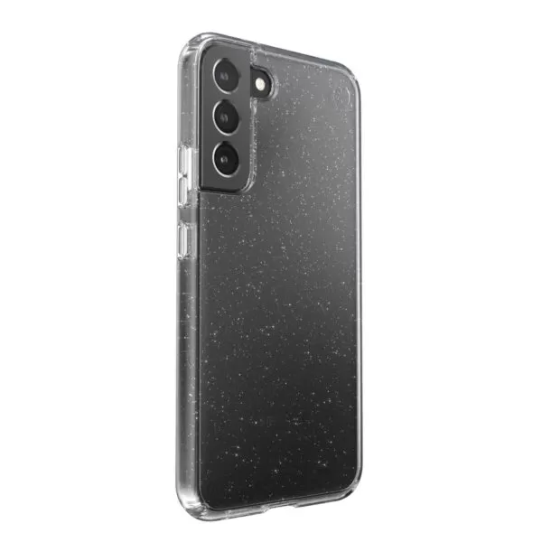Perfect Clear Speck Presidio Glitter Cell Phone Cover for the Samsung Galaxy S22+ 5G