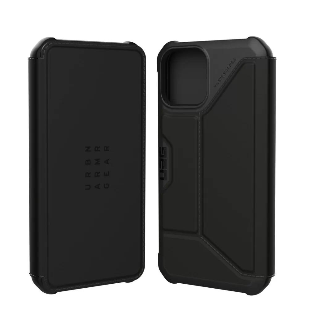 UAG Metropolis Fibre Armor Flip Cell Phone Case for the Apple iPhone 12 / iPhone 12 Pro Black